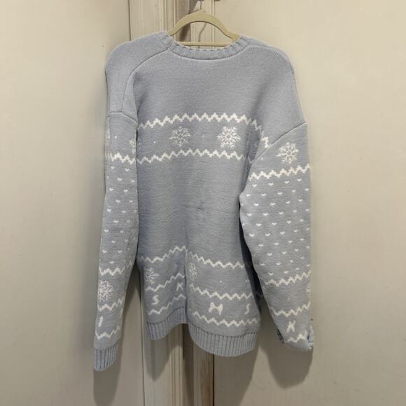 Skims Cozy Crewneck Pullover Sweater Size M NWT In Blue Heart - Picture 5 of 5